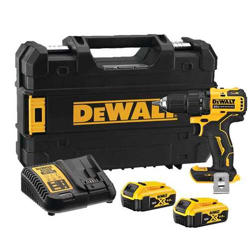 得伟DEWALT20V锂电无刷冲击钻家用DCD800大功率双电得伟手电钻