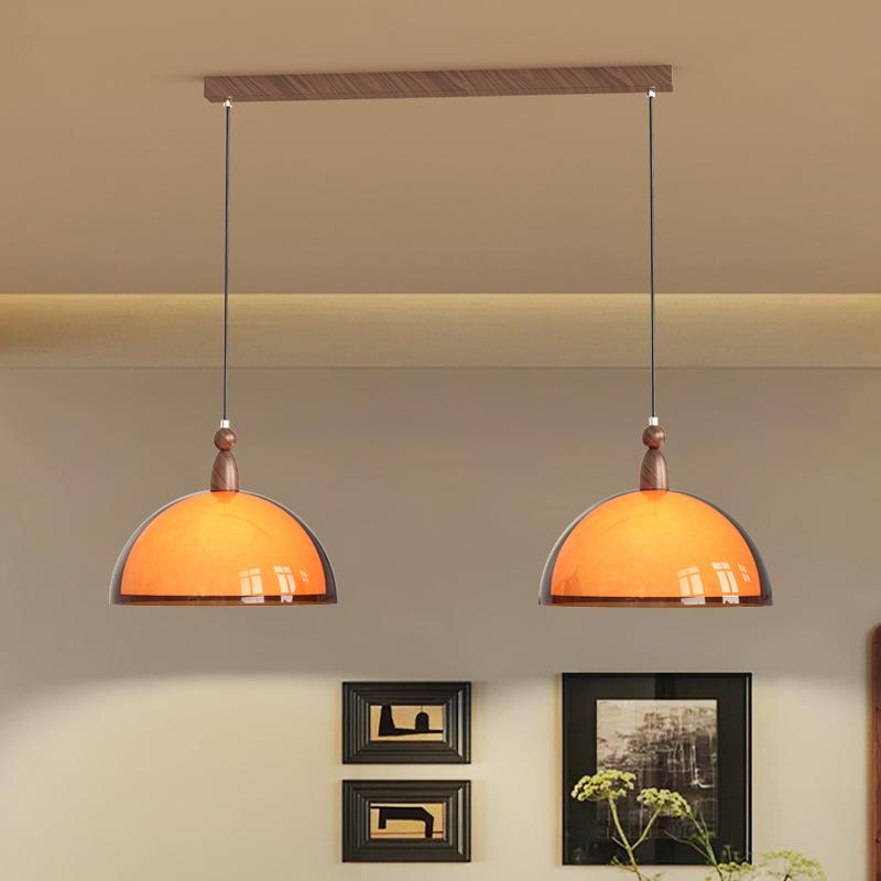 法式中古客厅吊灯落日氛围灯餐厅吊灯圆桌饭厅灯简约吧台餐桌灯具