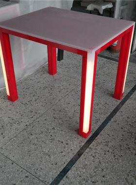 亚克力家具led发光桌子红色会议室创意桌子有机玻璃家具制品