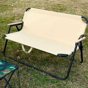 户外露营椅双人折叠椅家用休闲靠背懒人椅加粗加棉克米特坐垫椅子