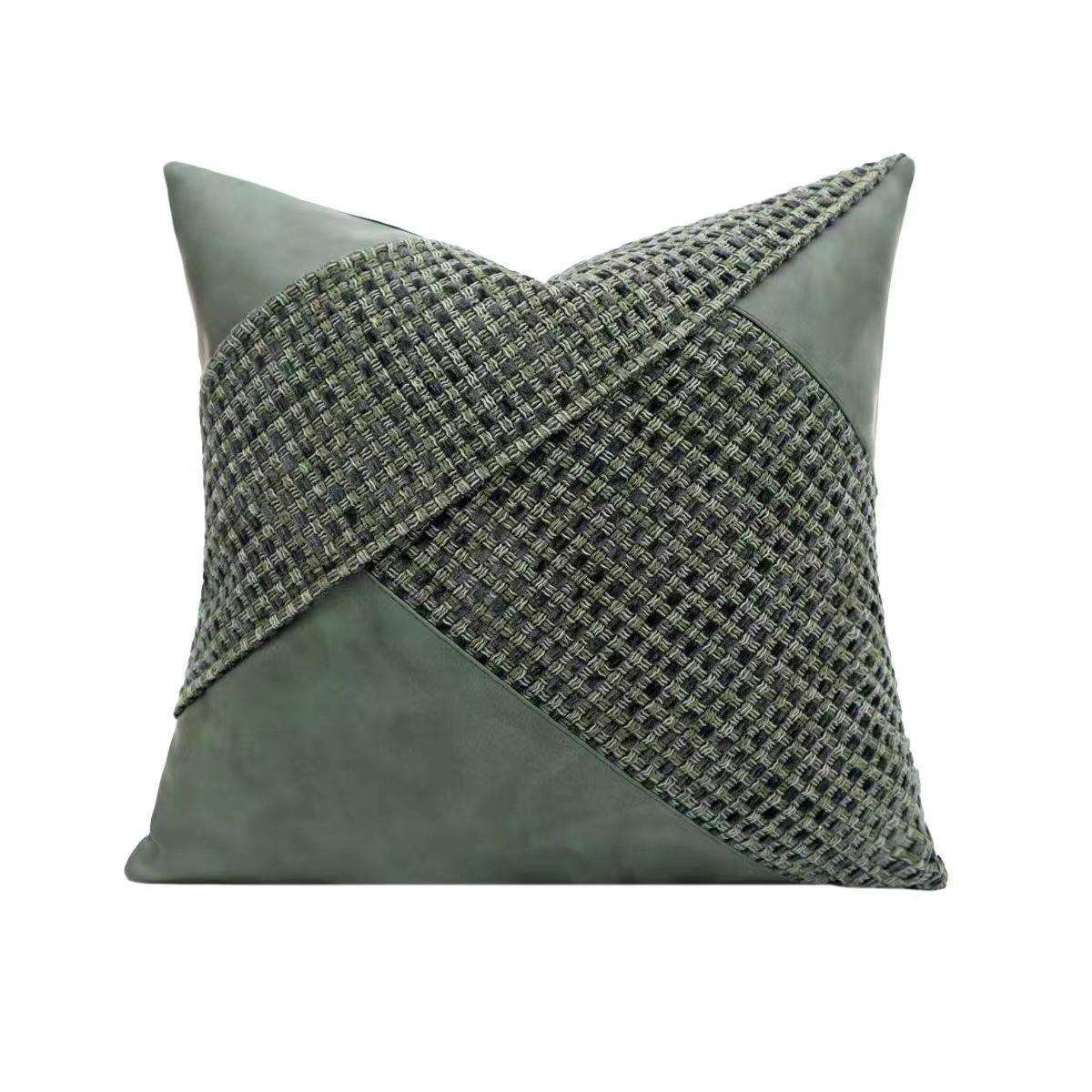 样板房客厅抱枕轻奢简约现代软装沙发靠垫方枕样板间酒店绿色抱枕