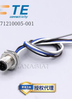 TE泰科M12前面板安装连接器T4171210005-001公端5芯Acode 0.2米线