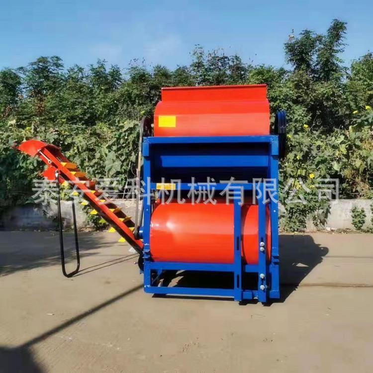 全喂入式400型花生摘果机柴电两用带自动装袋花生摘果机干湿两用