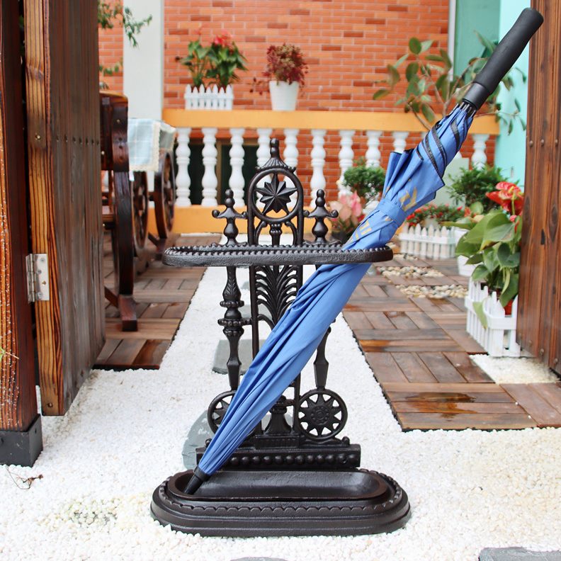 复古口别墅门大堂雨伞架会所酒店商用雨具铸铁伞架置物架收纳架桶