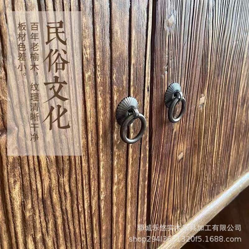 实木博古架老榆木架子收纳落地置物架客厅隔断墙壁民宿装饰博古架