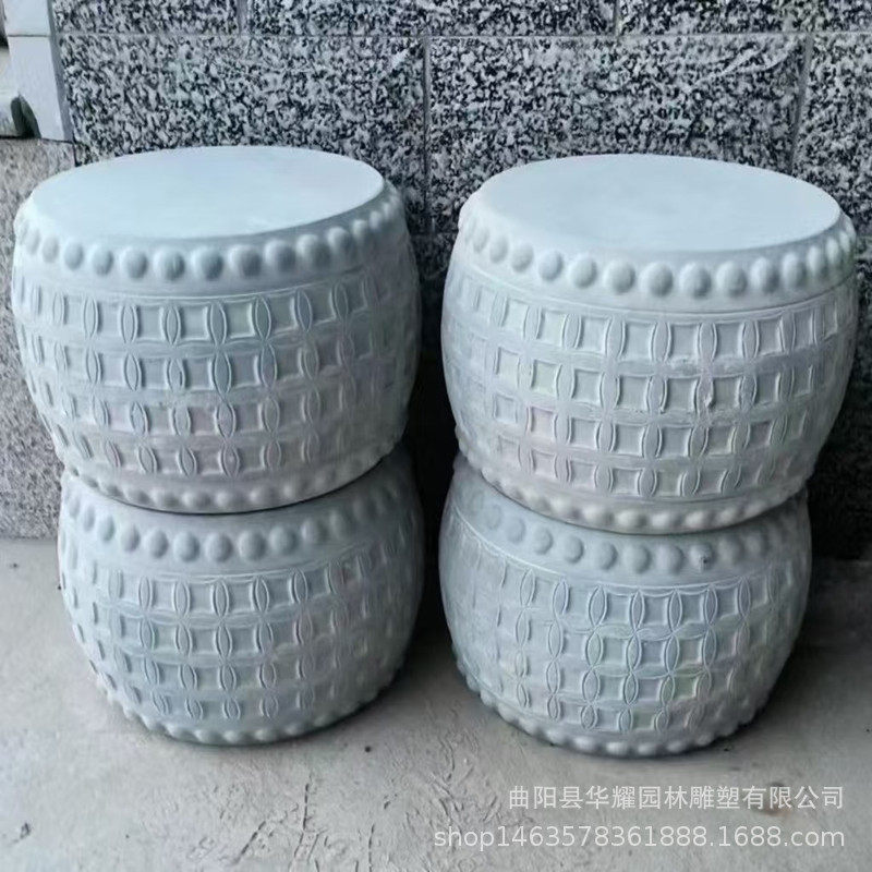 石雕柱墩石柱墩石底座柱墩实心柱墩石花岗岩基石柱脚圆形石鼓底座