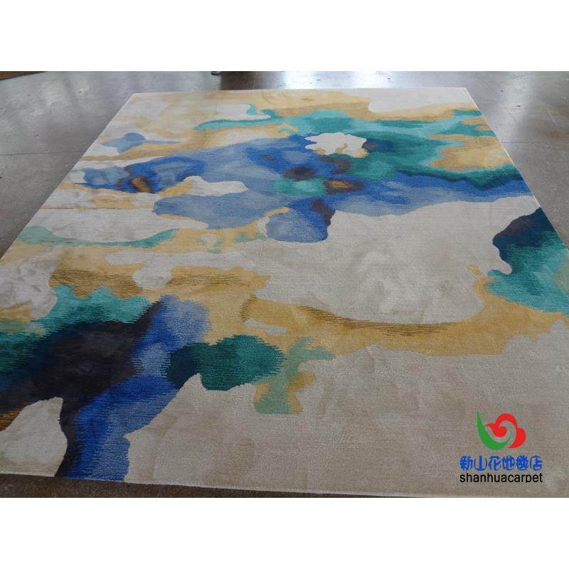新西兰进口羊毛彩色水墨画田园简约客厅茶几沙发地毯卧室客房家用,居家布艺,地毯,淘宝优惠券,粉丝福利购,淘宝优惠卷