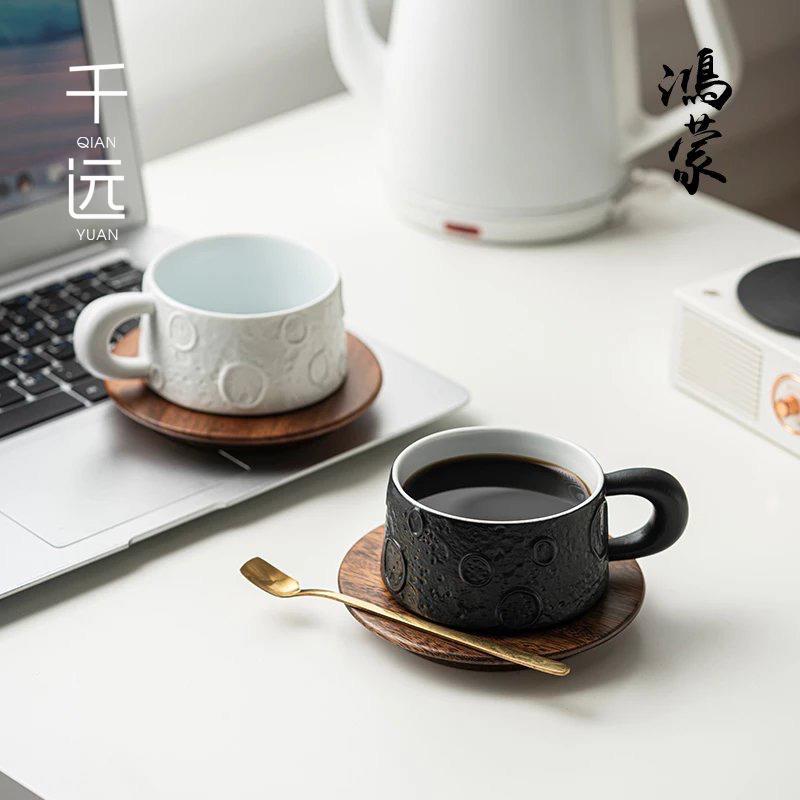 千远陶瓷咖啡杯设计感小众高档精致创意个性潮流马克杯下午茶杯子