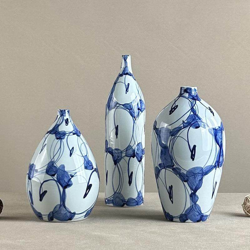 复古青花瓷家居客厅花瓶景德镇陶瓷器富贵竹插花桌面装饰花盆,电子元器件市场,其它元器件,淘宝优惠券,粉丝福利购,淘宝优惠卷