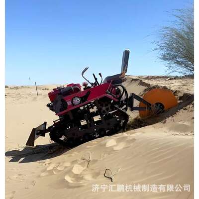 沙漠治理草方格沙障机 多功能乘坐式压草机 防风固沙履带治沙机