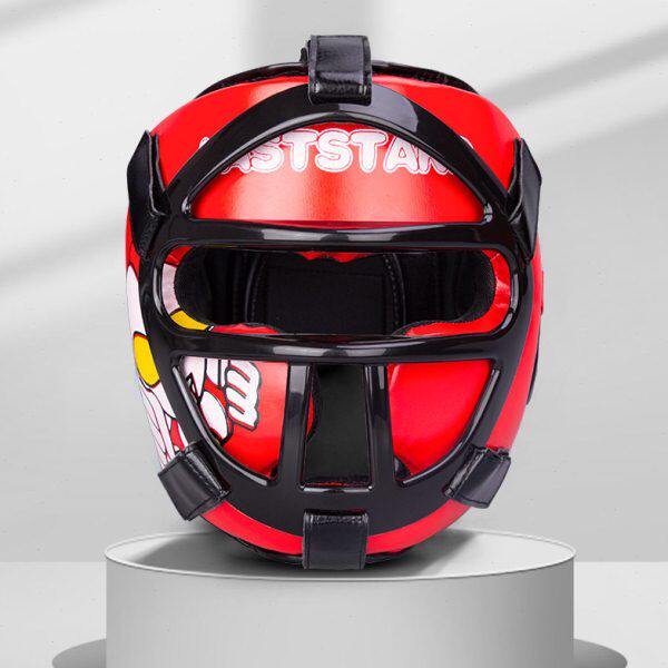 头盔拳击搏击套面罩儿童护具跆拳道全封闭专业脸防护训练散打护头