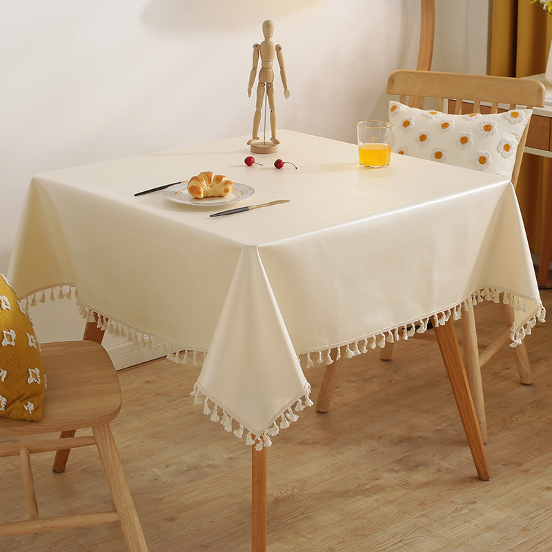 纯色TPUe桌布小方桌台布布艺防水防油防烫桌布正方形家用四方桌布