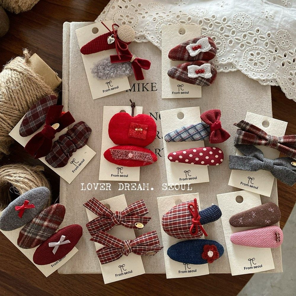 韩版新款红色蝴蝶结侧边刘海发夹套装红色手工串珠蘑菇儿童发夹女,饰品/流行首饰/时尚饰品新,民族风发饰,淘宝优惠券,粉丝福利购,淘宝优惠卷