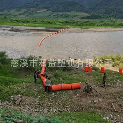 深圳市龙岗区平湖水库入水口拦污浮排 500*700城市河道拦污浮筒