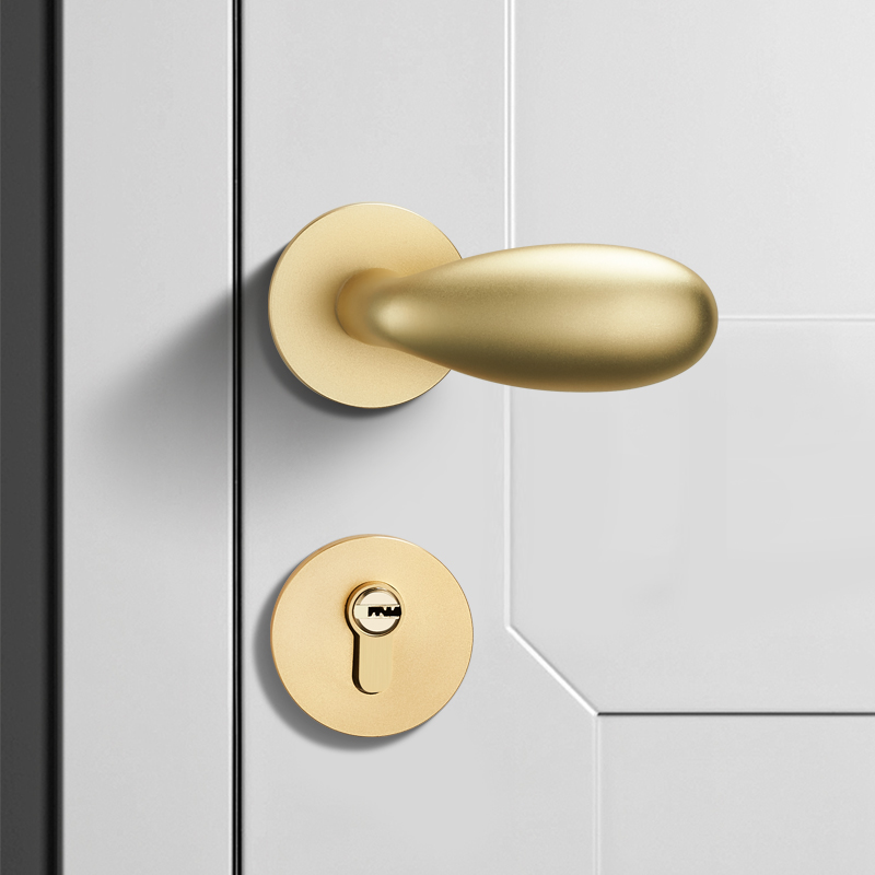 室内门锁卧室房门锁幼儿园门把手金E色蛋蛋锁具家用静音磁吸木门