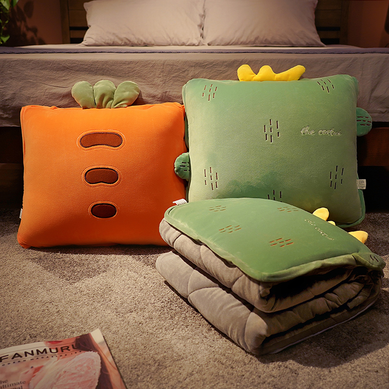 夏季加厚抱枕被子两用毯子二合一沙发靠枕办公Q室午睡小枕头汽车