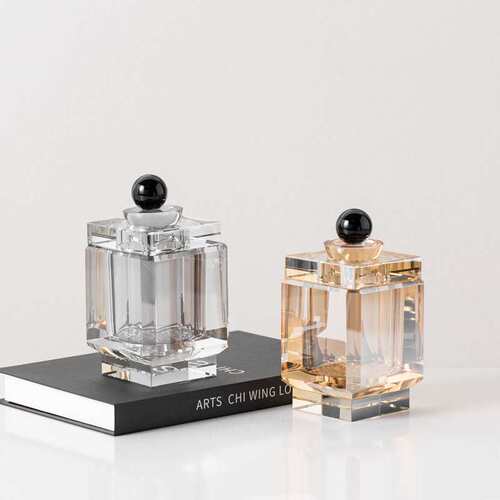 现代轻奢几何水晶摆件样板间家居创意软装饰品电视柜酒柜办公室桌