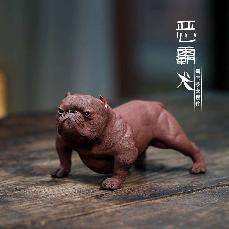 仿真大号空心静态动物模型恶霸犬斗牛犬创意宠物狗模型桌面摆件