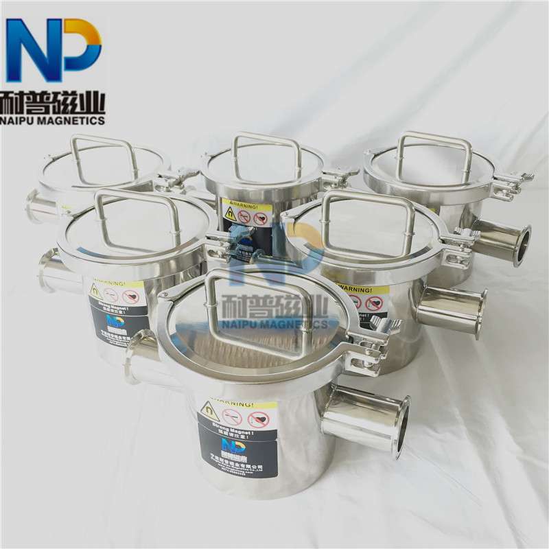 不锈钢磁性过滤器食品级管道强磁除铁器液体浆料高强磁棒吸铁器