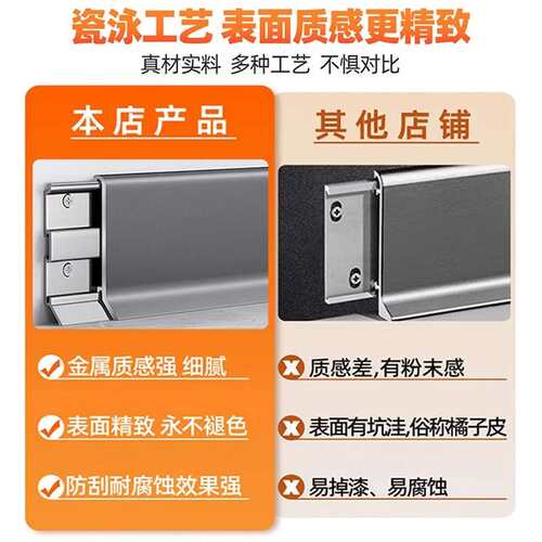 铝合金踢脚线超薄卡扣式网红4cm6cm8cm金属极窄地脚地板
