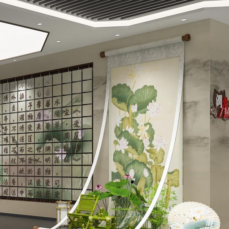 卷轴镂空画轴厂打卡定制山影楼道具装饰家户外防水卷轴新中式拍照