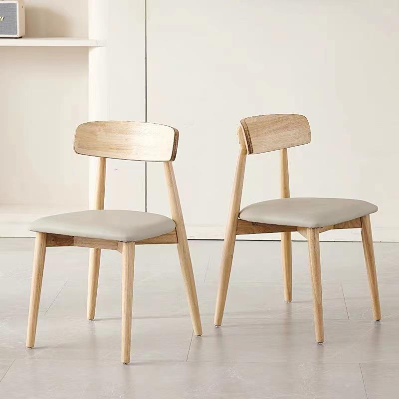 北欧实木餐椅家用原木奶油风现代简约餐桌椅子设计师餐厅靠背凳子