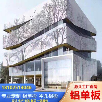 定制艺术冲孔铝单板幕墙门头雨棚雕花氟碳包柱天花吊顶造型铝板