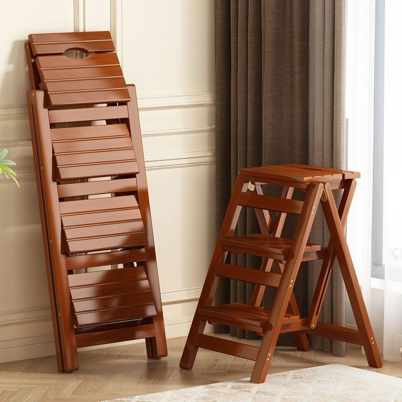 多功能实木梯椅家用梯子t椅子折叠伸缩两用梯凳室内登高人字梯楼