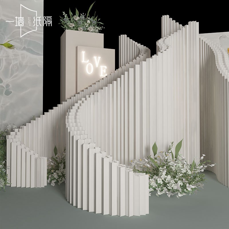 纸屏风隔断客厅玄关遮挡楼梯口三角E折叠门推拉折叠移动分隔背景