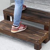 厨房防腐木脚踏脚凳家用楼梯台阶实木飘窗踏板木增高垫地面阳台小