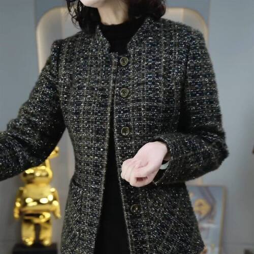 高端小香风外套女2026新秋季冬高端名媛气质高级感格纹百搭短上衣