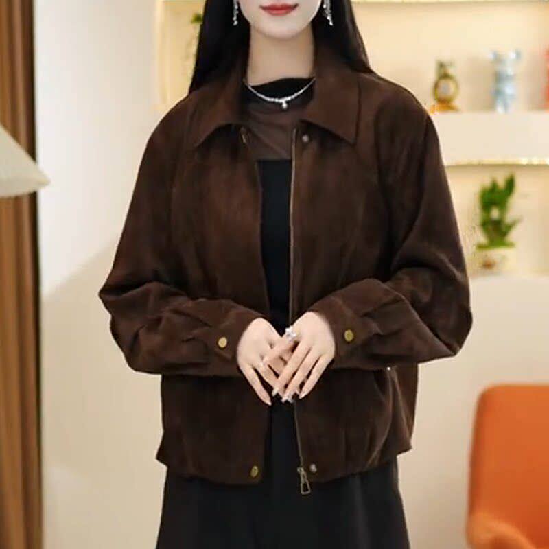 休闲风翻领短款外套女2026新款秋季修身减龄高端小资小香风上衣潮