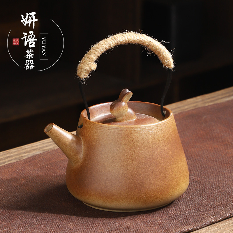 温茶器柴烧轻奢茶壶复古茶具高档温茶炉蜡烛柴P烧煮茶炉花茶提梁