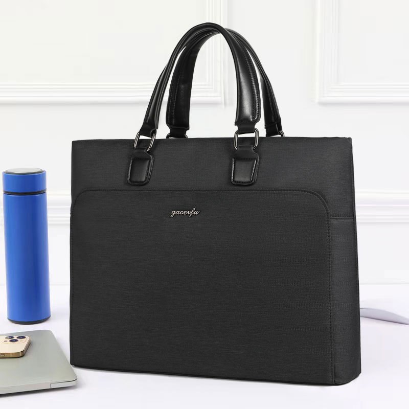 手提公文包男士可印logou 大容量高档商务包 防水会议文件袋商务