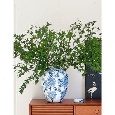 新中式“大肚容福”青花瓷花瓶花器摆件客厅玄关桌面插花装饰摆件,鲜花速递/花卉仿真/绿植园艺,花瓶,淘宝优惠券,粉丝福利购,淘宝优惠卷