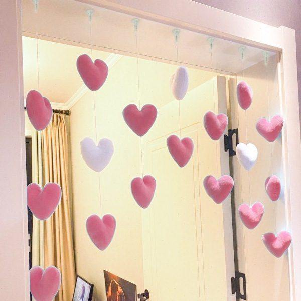 可爱房门挂饰小门帘隔断吊帘线帘少女心韩式粉色桃爱心免打孔挂件,居家布艺,珠帘/挂帘,淘宝优惠券,粉丝福利购,淘宝优惠卷