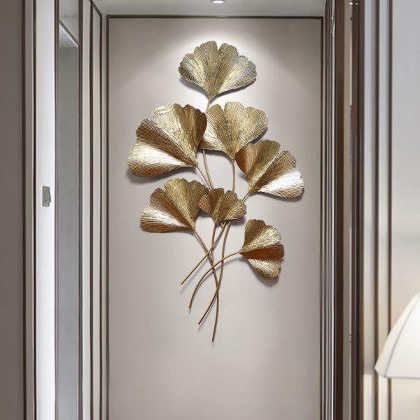 新中式壁挂轻奢金色银杏叶壁饰过道墙面装饰创意卧室挂件玄关墙饰,家居饰品,壁饰,淘宝优惠券,粉丝福利购,淘宝优惠卷