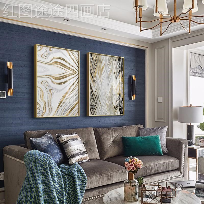 网红轻奢饰挂画玄关餐厅s墙面象壁画大厅小装美现代约创简意抽画