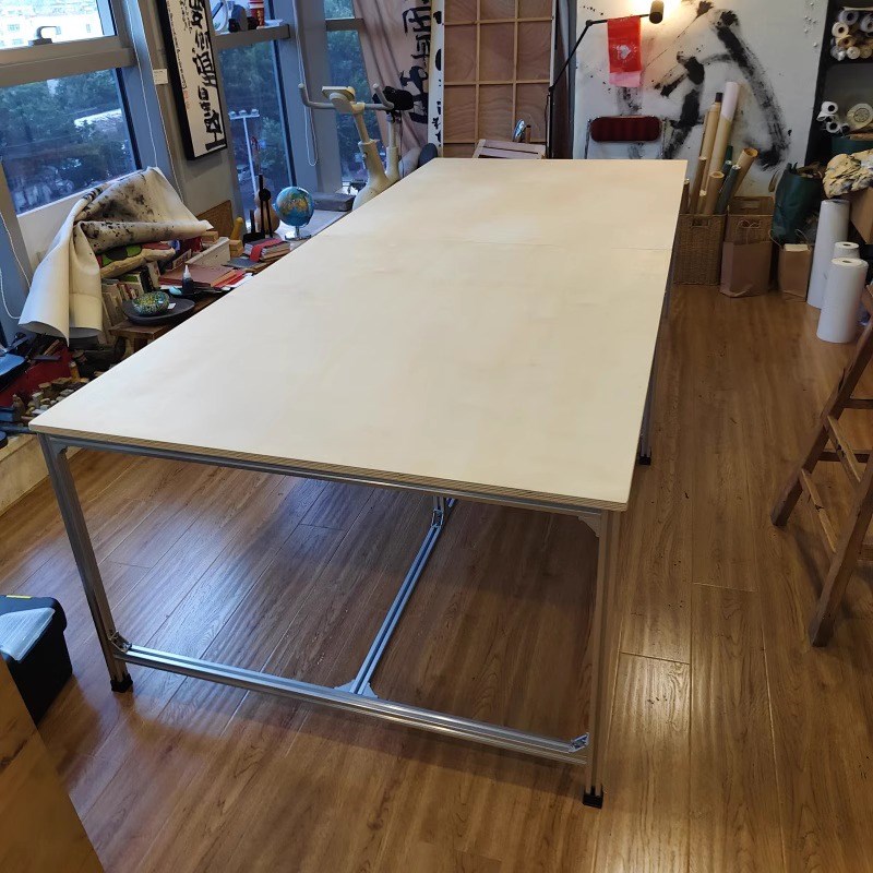 铝材桦木会议桌大班桌简约现代办公室海洋板创P意洽谈桌书桌办公