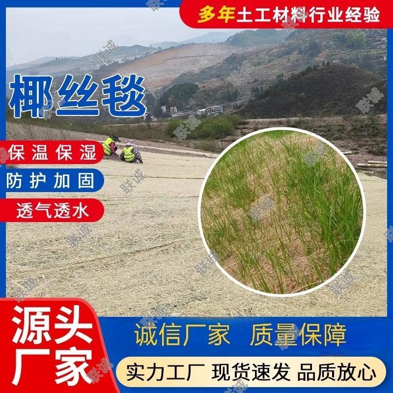 椰丝毯边坡防护抗冲生物防护毯河道绿化护坡植草毯加厚.植物绿化