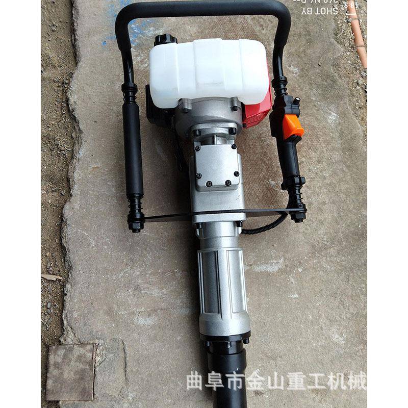 新型手提式抗涝栽桩机手提式栅栏栽桩机多用途汽油三角铁栽桩机