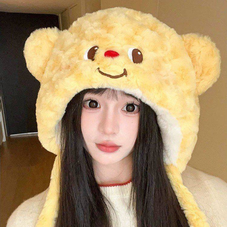 护耳卡通帽保暖小熊绒帽可爱小毛防寒黄油小熊秋冬季雷锋显脸女帽,服饰配件/皮带/帽子/围巾,帽子,淘宝优惠券,粉丝福利购,淘宝优惠卷