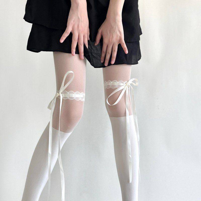 连裤袜Lolita黑色蝴蝶结绑带丝袜奶白风纯甜美薄款芭蕾欲色拼接女,女士内衣/男士内衣/家居服,连裤袜/打底袜,淘宝优惠券,粉丝福利购,淘宝优惠卷