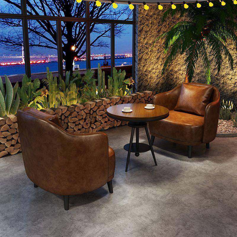 复古工业风酒馆咖啡厅桌椅组合休闲书吧洽谈甜品店餐厅网红沙发椅