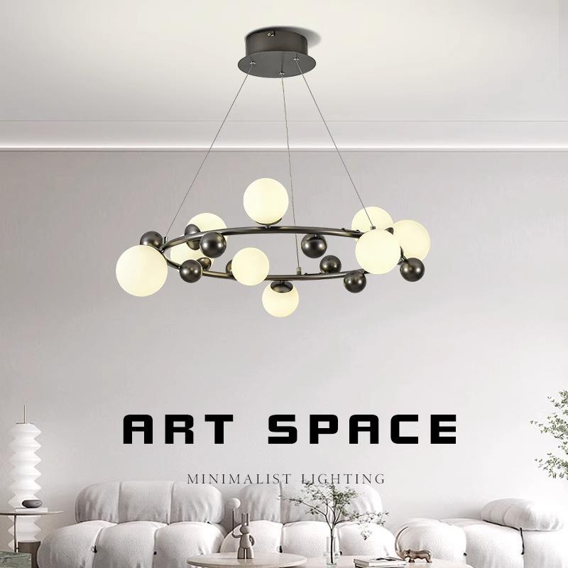 餐厅灯设计师创意咖啡厅酒店客房前台黑色铁艺吊灯简约卧室吸顶灯