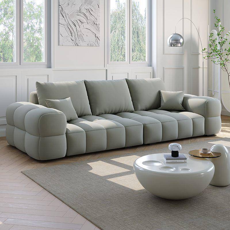 法式奶油风泡芙棉花糖客厅布艺沙发小户型直排云朵绒云朵沙发