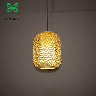 网红烧烤店装饰灯中式藤编灯罩竹编吊灯茶楼火锅店餐厅灯茶室灯具