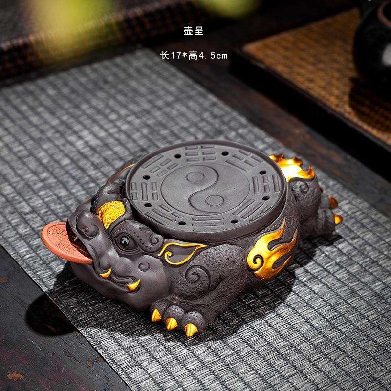 创意紫砂金蟾茶宠底座壶承壶托精品茶玩可养茶壶垫