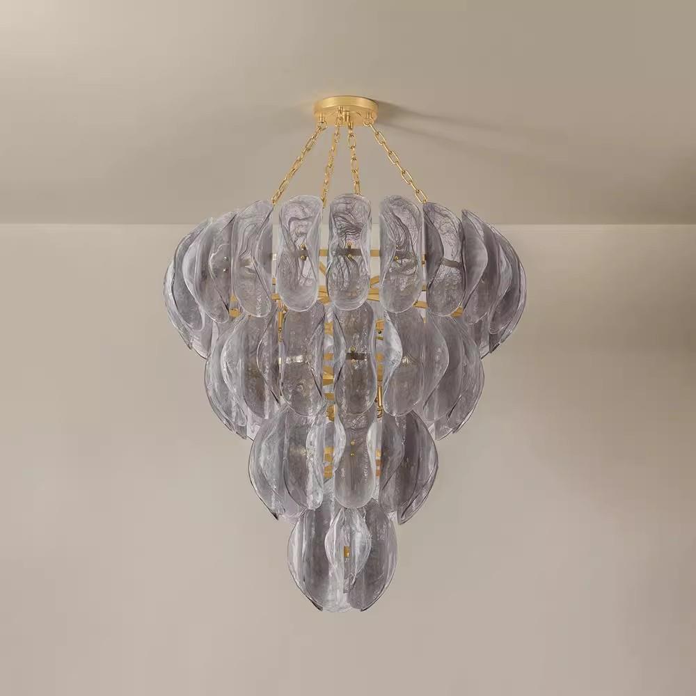 现代轻奢展厅客厅餐厅卧室书房设计师款别墅高端楼梯客厅玻璃吊灯