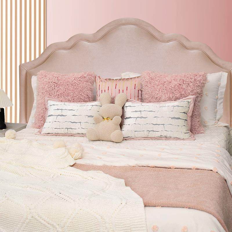 轻奢粉色系样板房摆场抱枕软装少女风客厅靠垫方枕别墅酒店床头枕